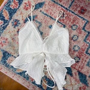 White Ruffle Top